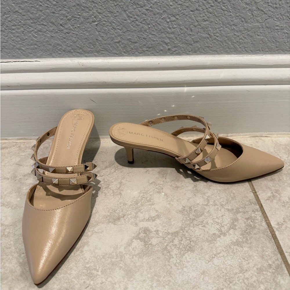 Marc Fisher Women's Nude Studded Heels